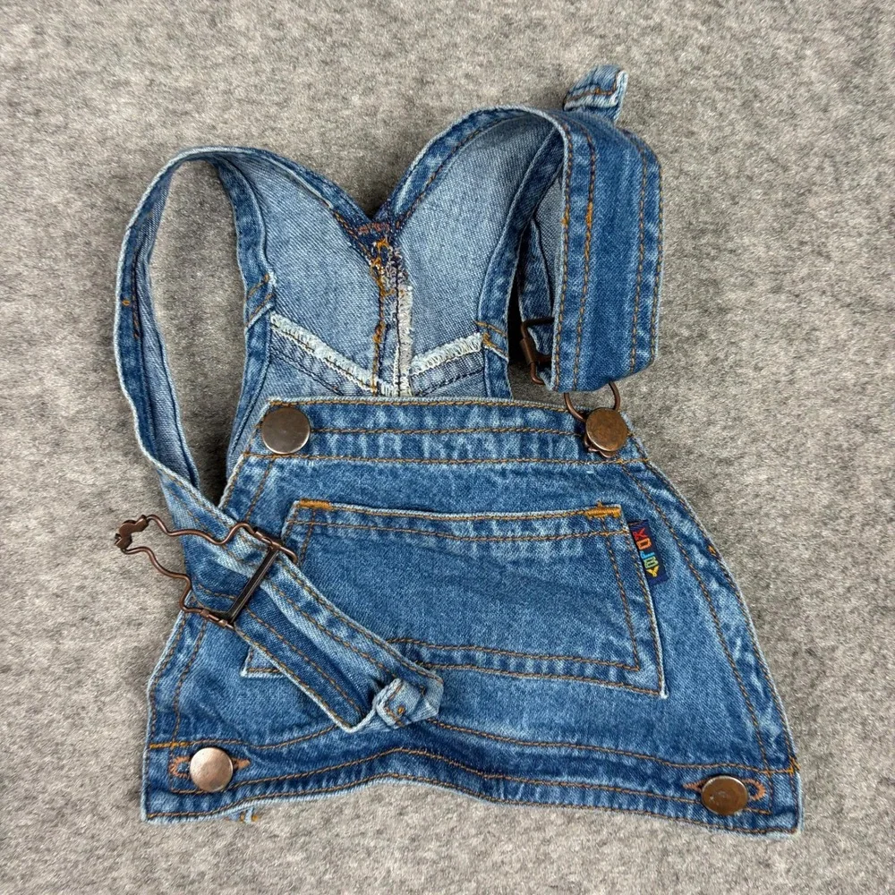 Kids Overalls Unisex 2T Vintage Denim Blue Jean Bib‎ Pocket Adjustable Straps